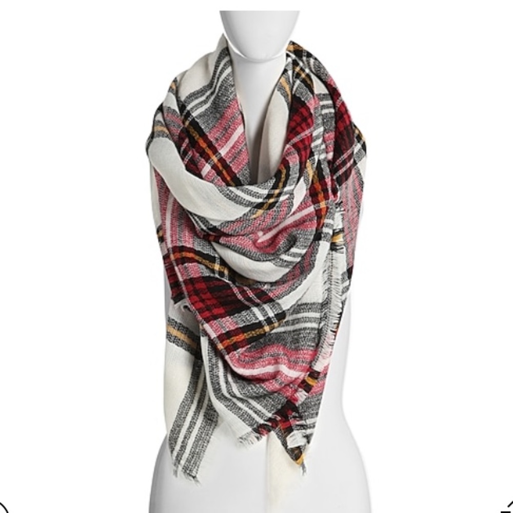 Plaid blanket scarf